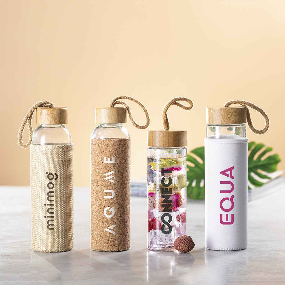 Kasfol Nature Bottle – Eco-Friendly Bamboo and Glass Water Bottle
