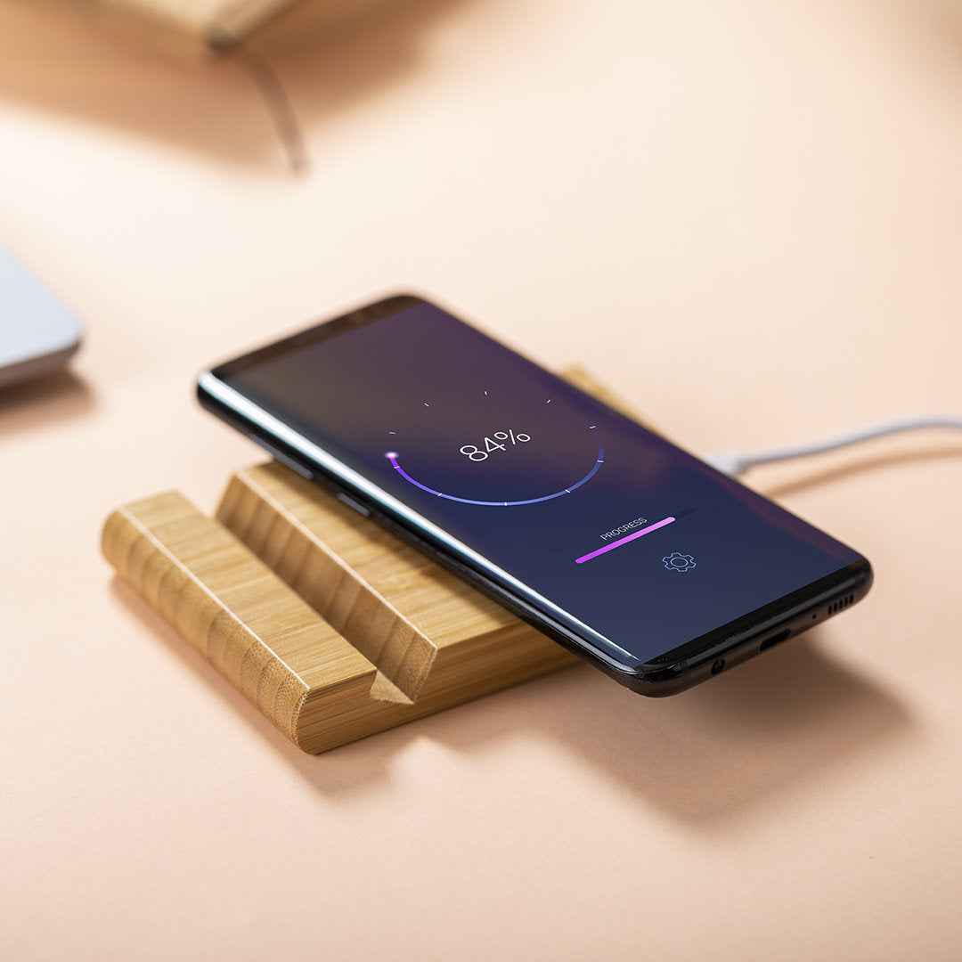 Vartol Wireless Charger with Bamboo Holder – Sustainable Charging Solution