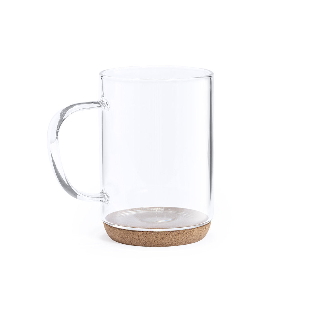 Hindras Eco-Friendly Cup - Durable Borosilicate Glass with Natural Cork Base