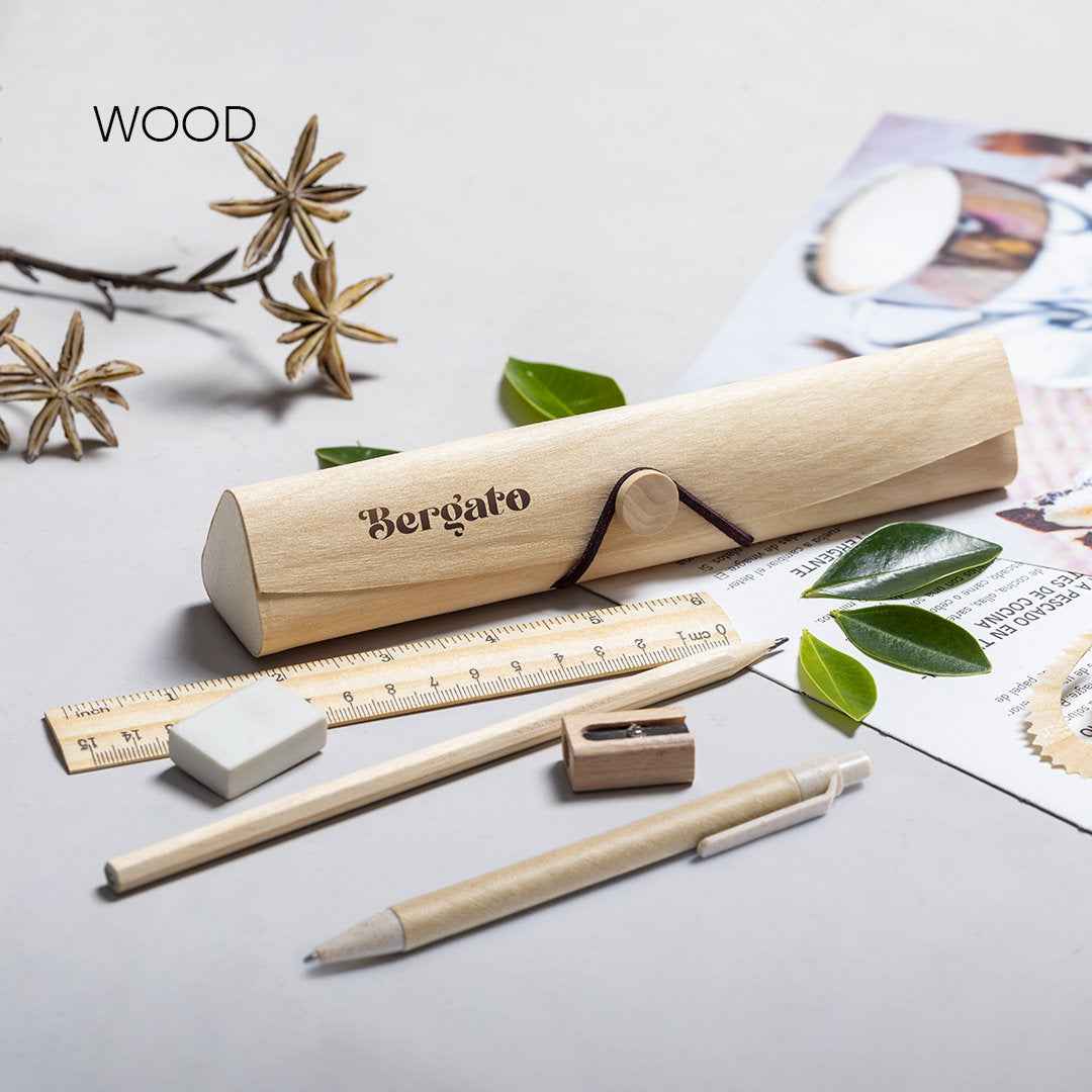 Palermo Wooden Stationery Case – Sustainable Writing Set for Businesses
