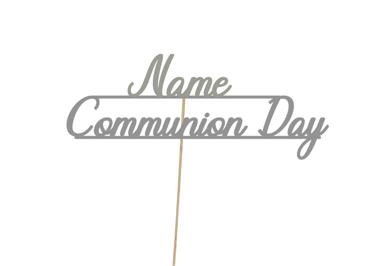 Personalised Communion Cake Topper Silver