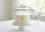 Personalised Communion Cake Topper Silver