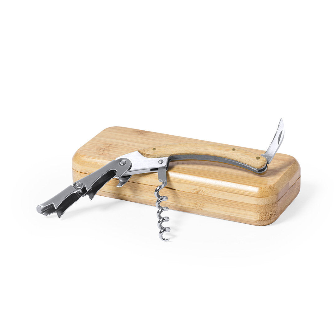 Flomek Corkscrew – Sustainable Bamboo and Metal Wine Accessory