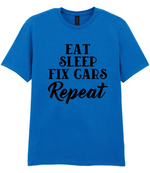 Eat Sleep Fix Cars Repeat - T-shirt