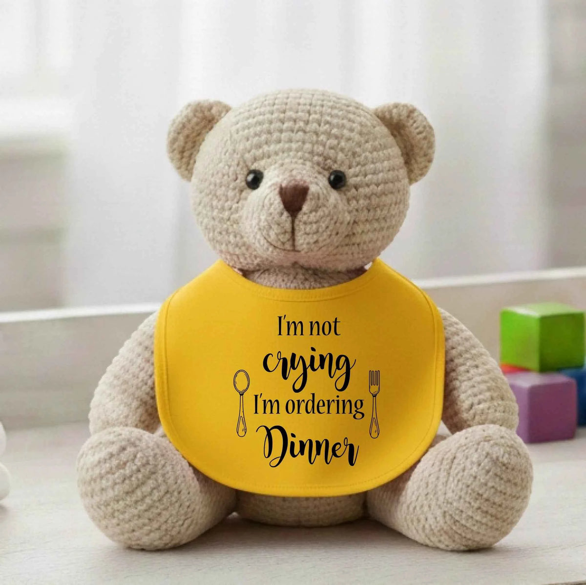 I'm not crying I'm ordering Dinner - Baby Bib