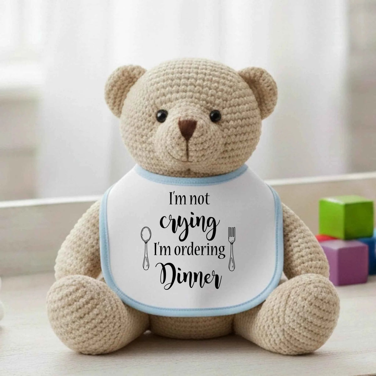 I'm not crying I'm ordering Dinner - Baby Bib