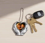 Custom Heart in Hands Keyring
