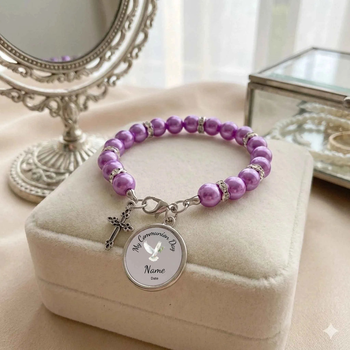Custom Holy Communion - Rosary Bracelet