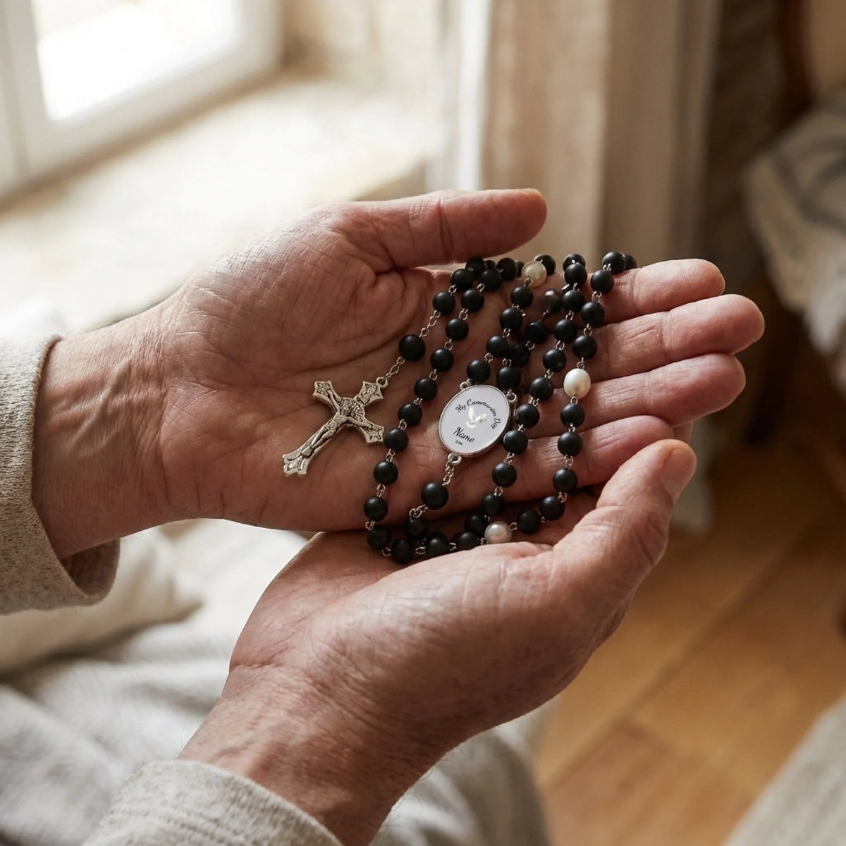 black rosary beads 2