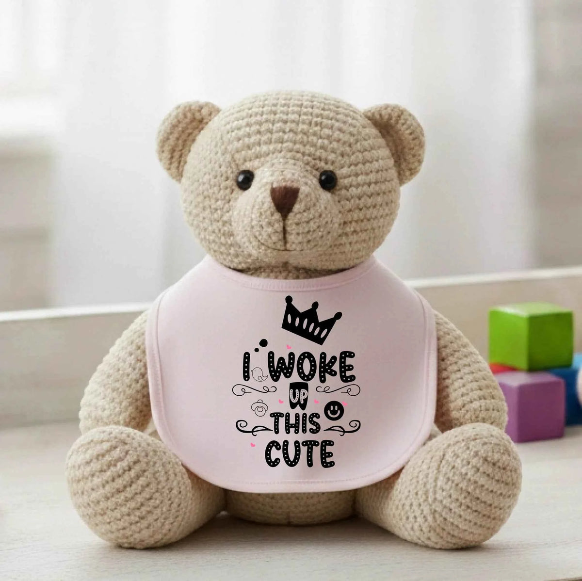 I woke up this cute - Baby Bib
