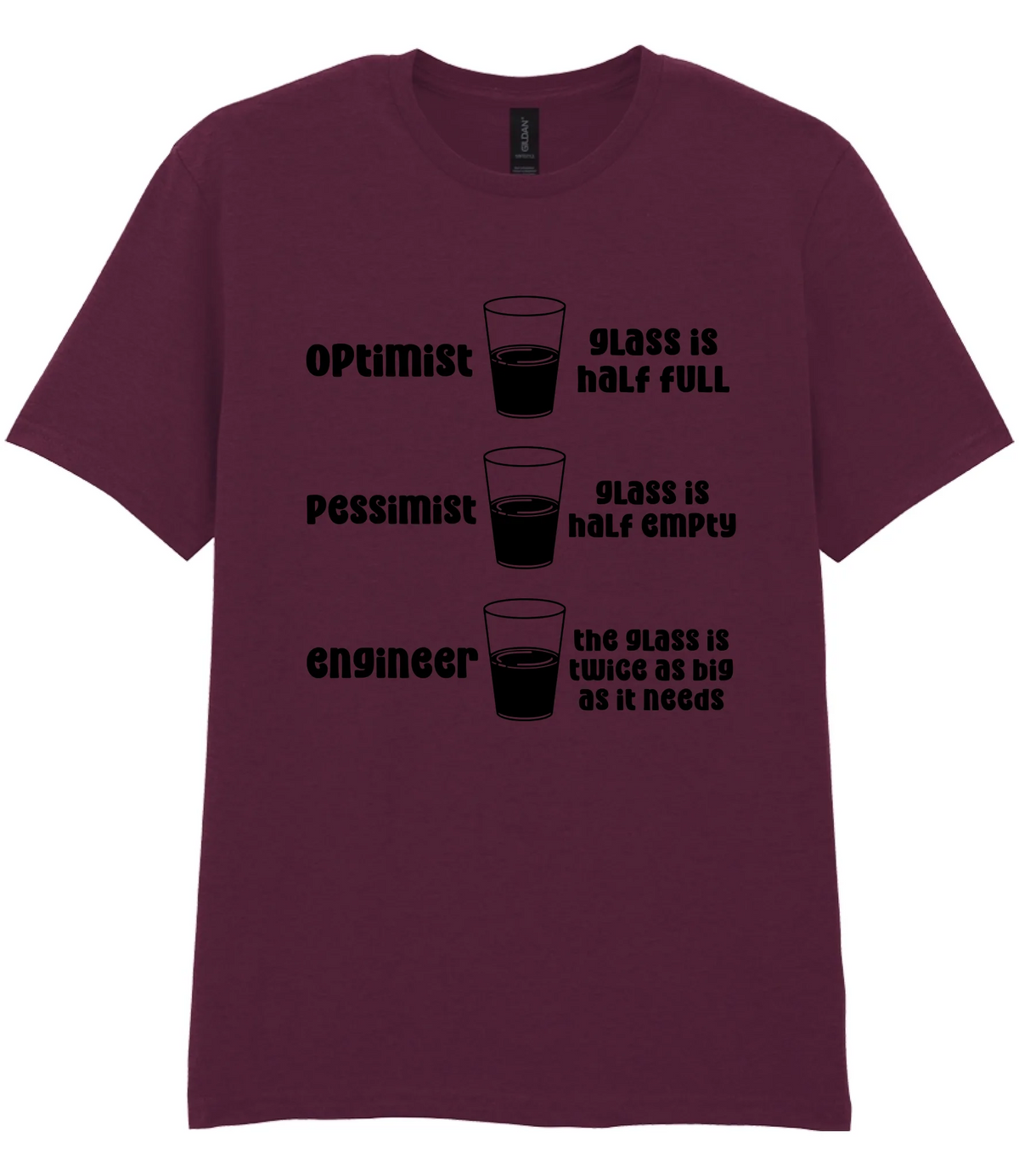 Optimist Pessimist Engineer - T-shirt - Fou Tees