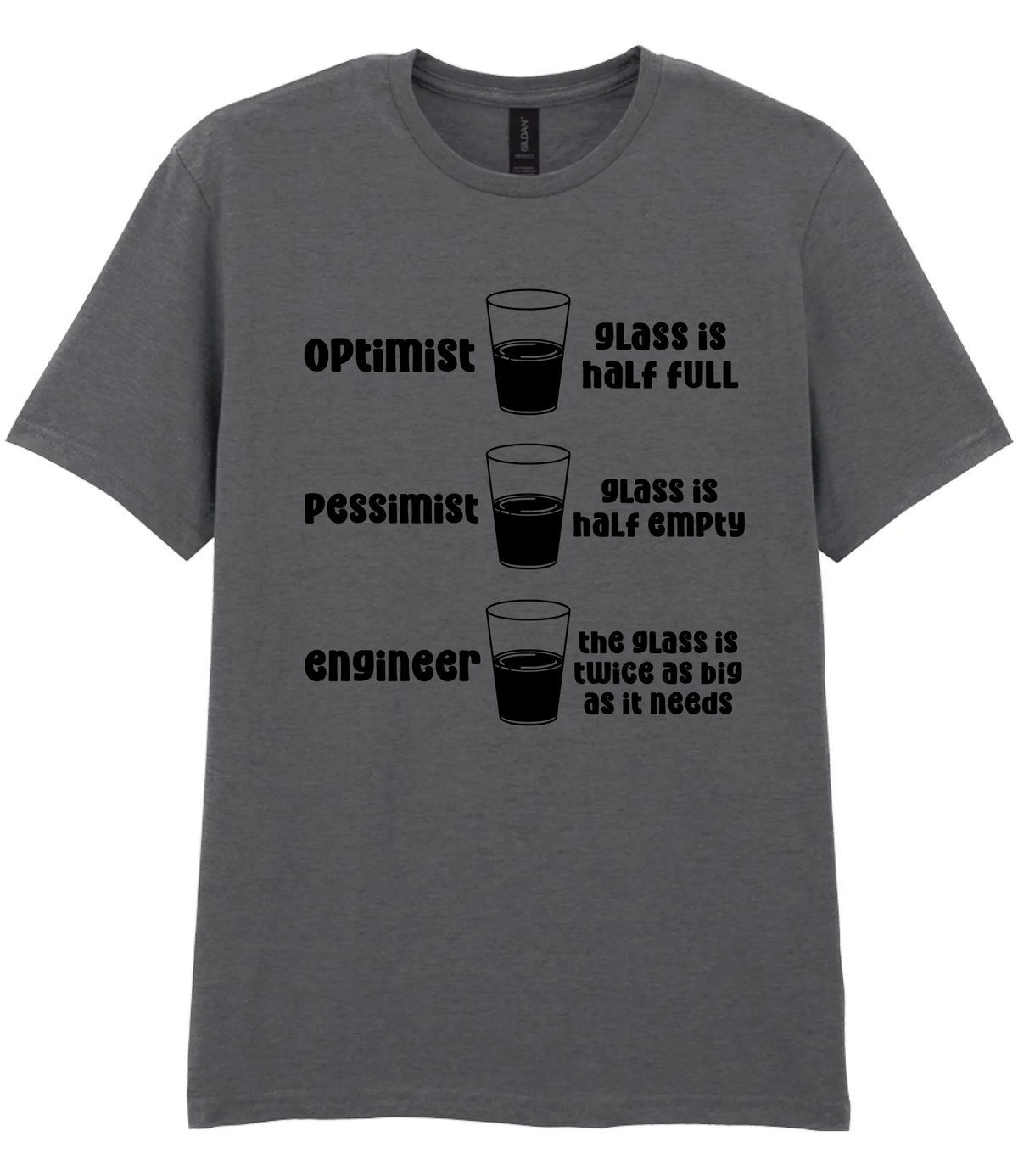 Optimist Pessimist Engineer - T-shirt - Fou Tees