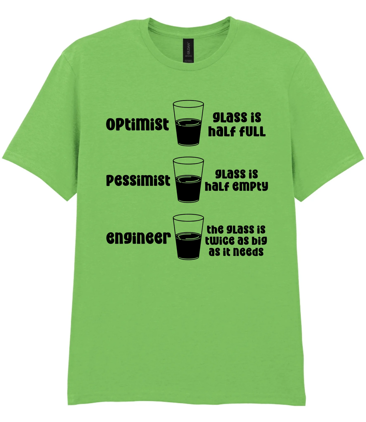 Optimist Pessimist Engineer - T-shirt - Fou Tees