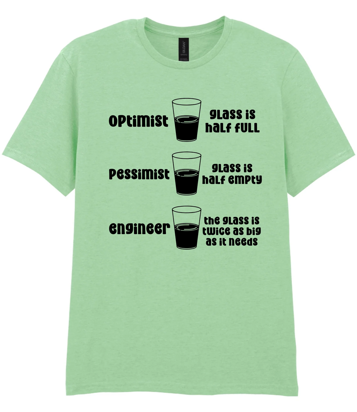 Optimist Pessimist Engineer - T-shirt - Fou Tees
