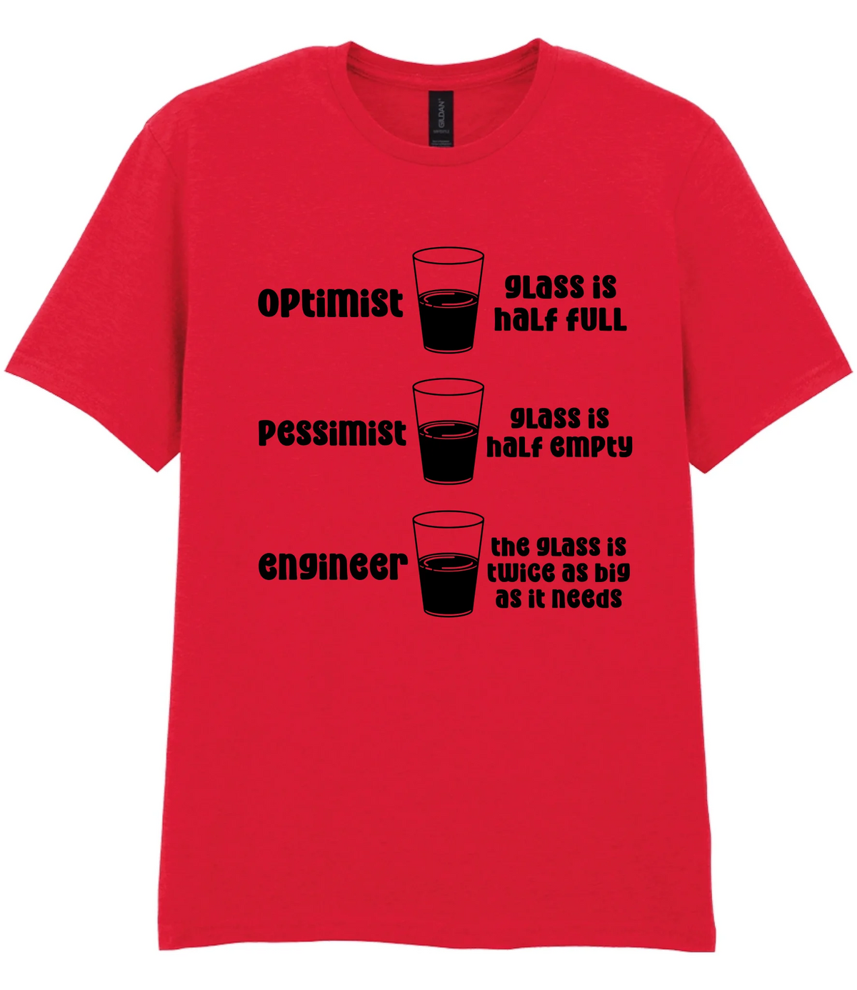 Optimist Pessimist Engineer - T-shirt - Fou Tees