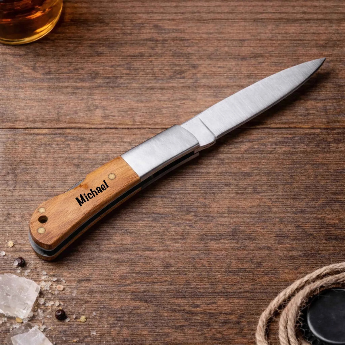 Custom Light Wood and Steel Penknife