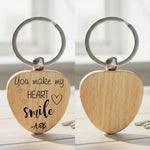 Custom You Make My Heart Smile Heart Keyring - The Perfect Meaningful Gift