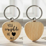 Custom You Complete Me - Heart Keyring