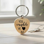 Custom You Complete Me - Heart Keyring