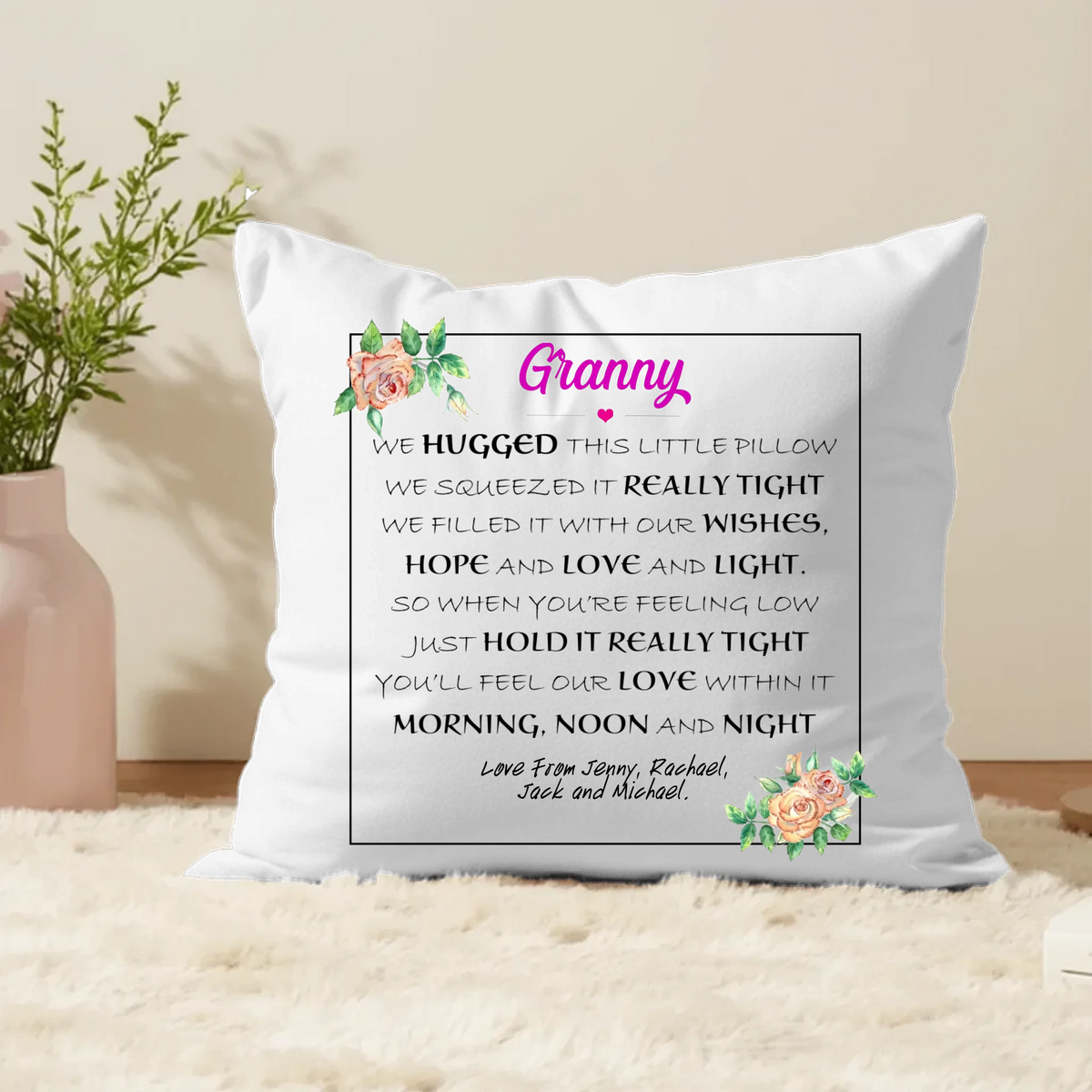 Grandmother Cushion Customise with Poem from Grandkids