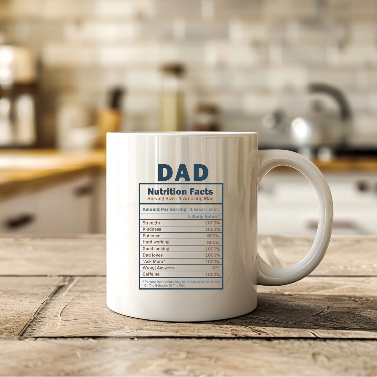 Dad Nutrition Facts Mug - Perfect Gift for Fathers