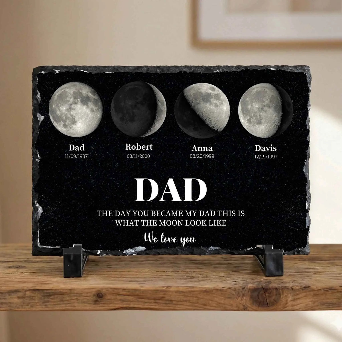 Moon Phase Dad Gift - The Day You Became My Dad - Slate