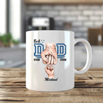 World's Best Dad Mug with Custom Fists - Perfect Gift for Father's Day