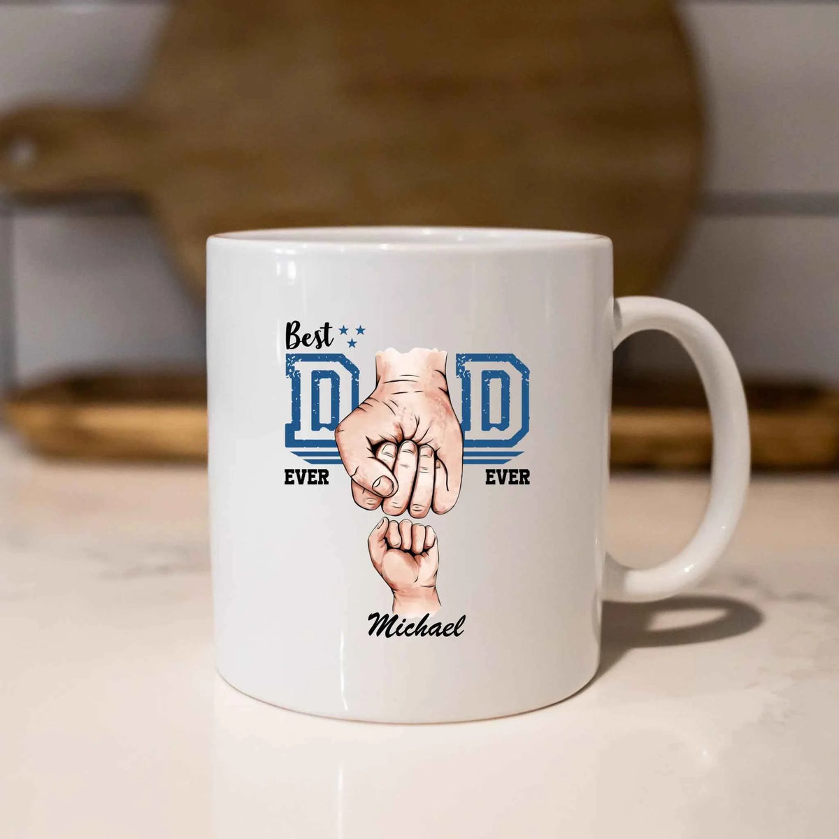 World's Best Dad Mug with Custom Fists - Perfect Gift for Father's Day
