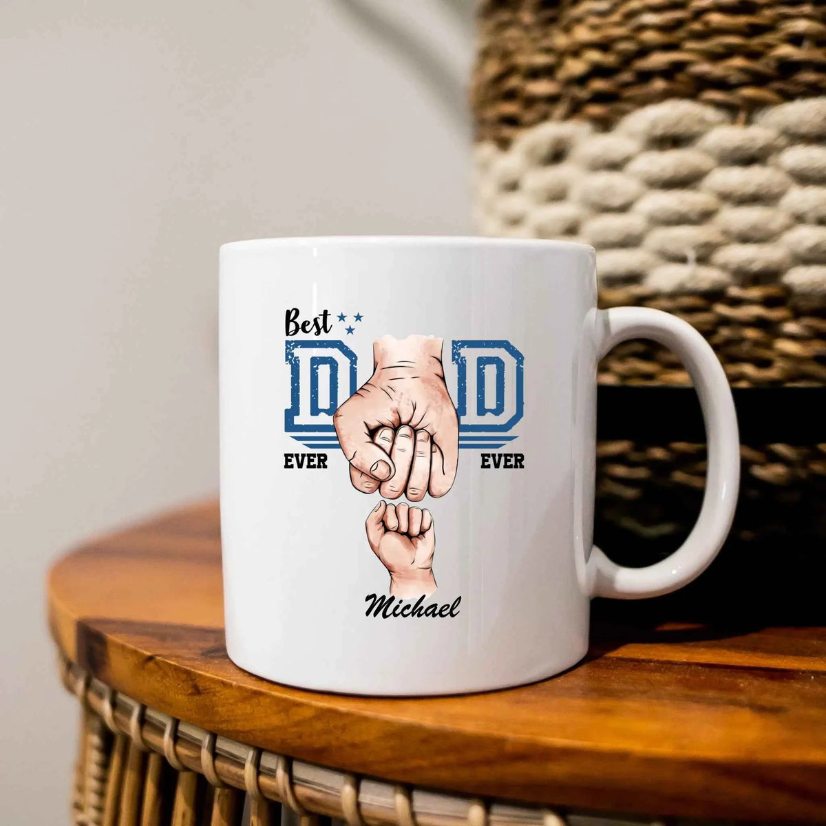 World's Best Dad Mug with Custom Fists - Perfect Gift for Father's Day