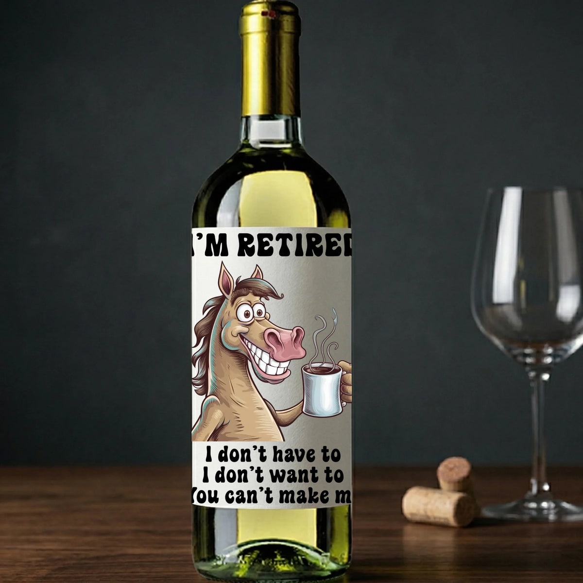 I'm Retired - Wine Label