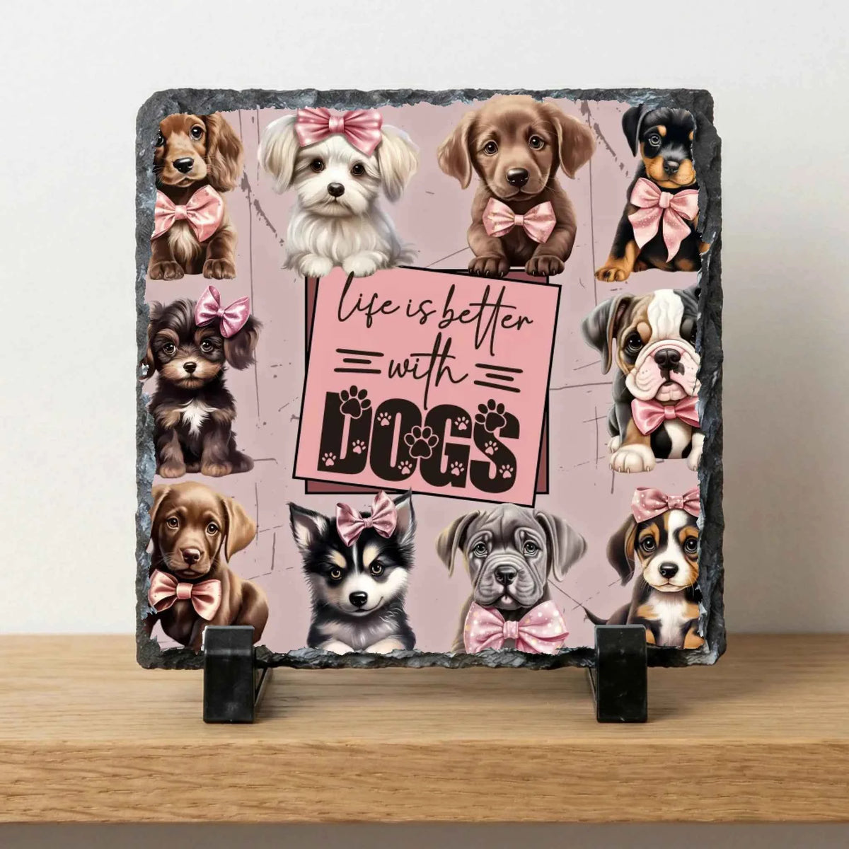Life Is Better With Dogs - Slate | Personalised Photo Slate by Fou Tees