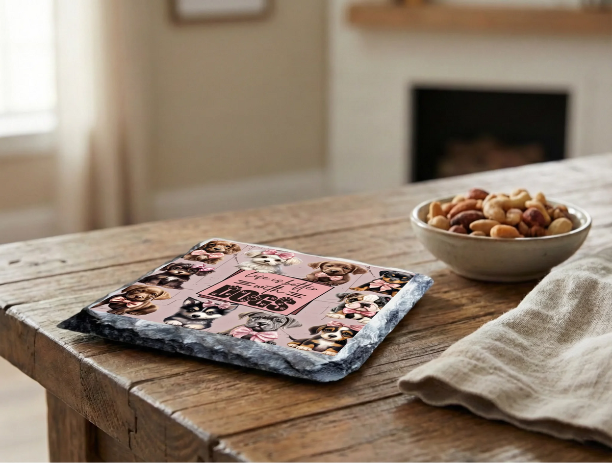 Life Is Better With Dogs - Slate Coaster