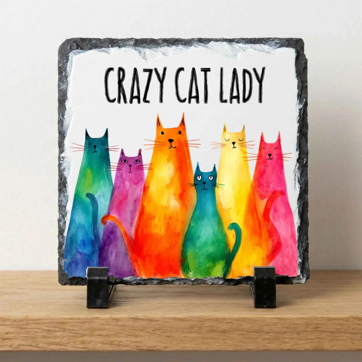 Crazy Cat Lady - Slate | Durable Natural Photo Slate by Fou Tees