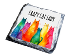 Crazy Cat Lady - Slate Coaster by Fou Tees Ireland