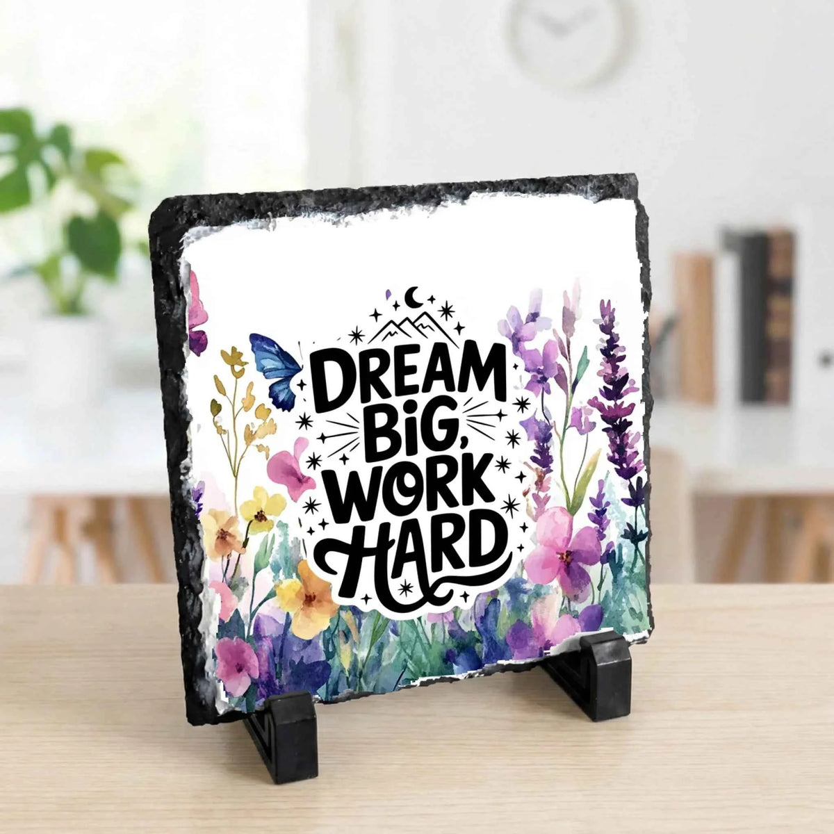 Dream Big Work Hard - Slate | Personalised Photo Slate by Fou Tees Ireland