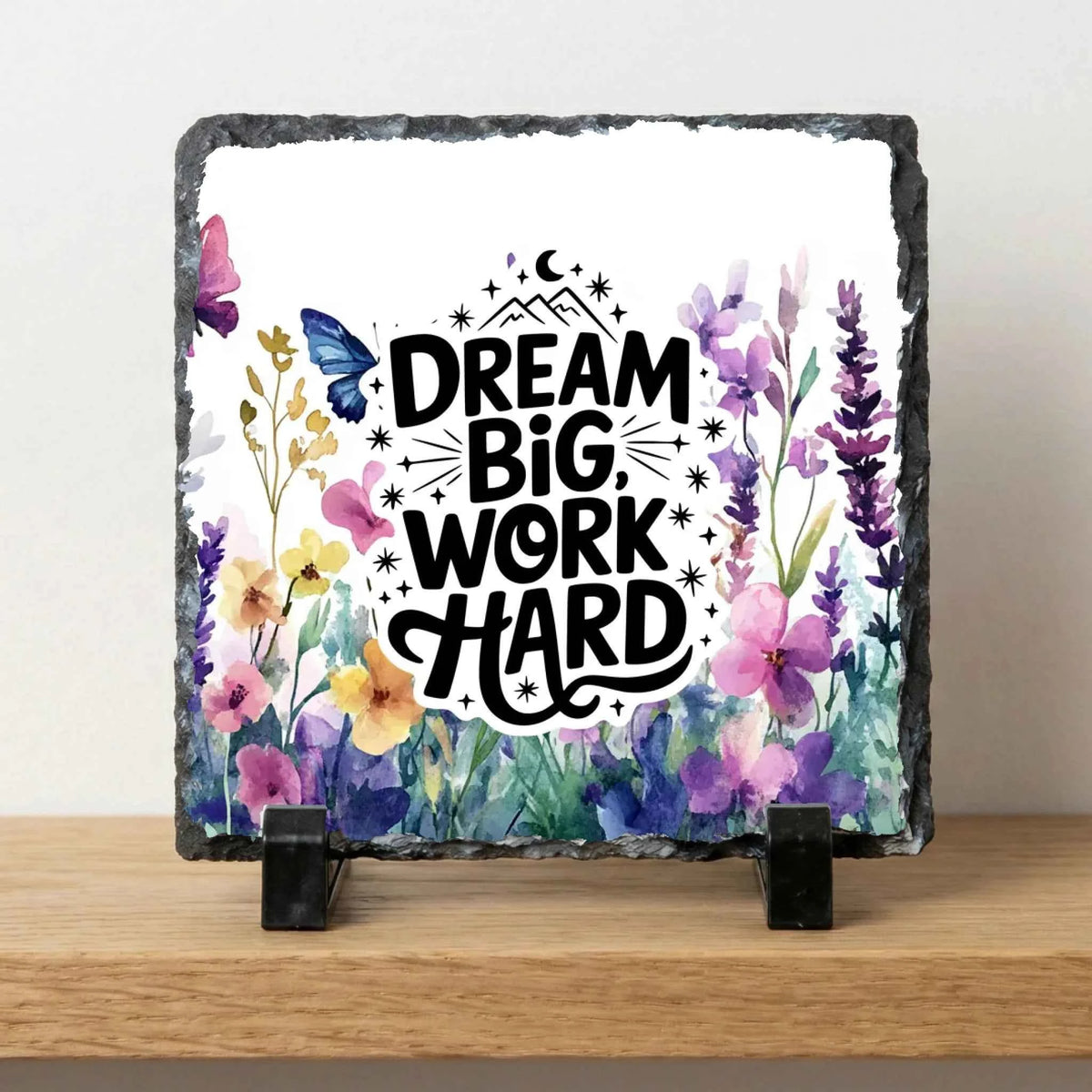Dream Big Work Hard - Slate | Personalised Photo Slate by Fou Tees Ireland