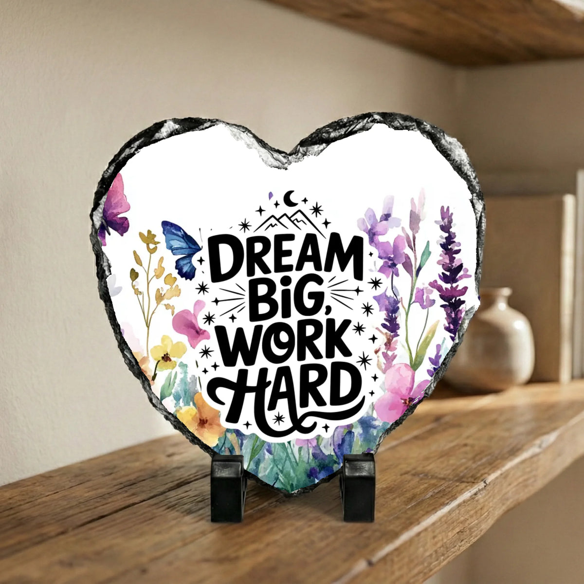 Dream Big Work Hard - Slate | Personalised Photo Slate by Fou Tees Ireland