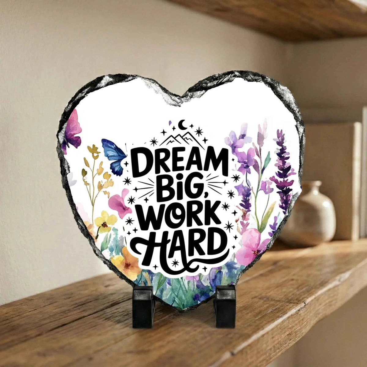 Dream Big Work Hard - Slate | Personalised Photo Slate by Fou Tees Ireland