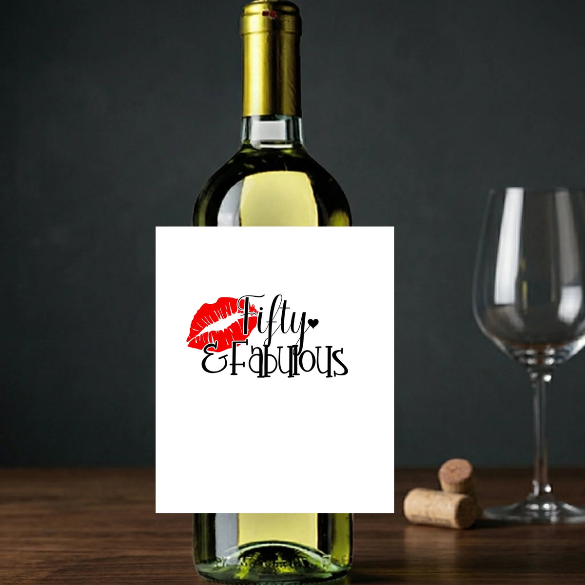 50 and fabulous Wine Label