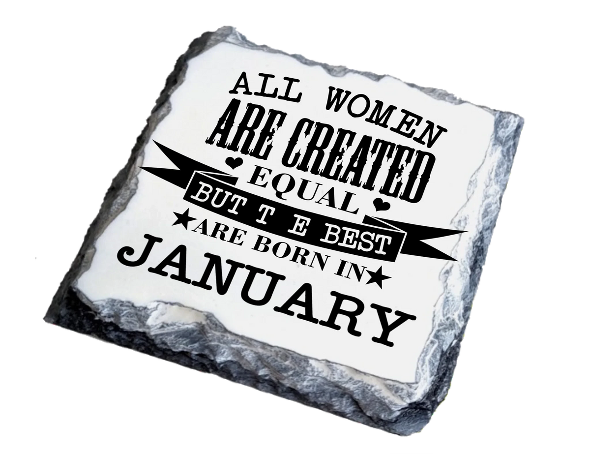 All Women are created equal - Slate Coaster by Fou Tees