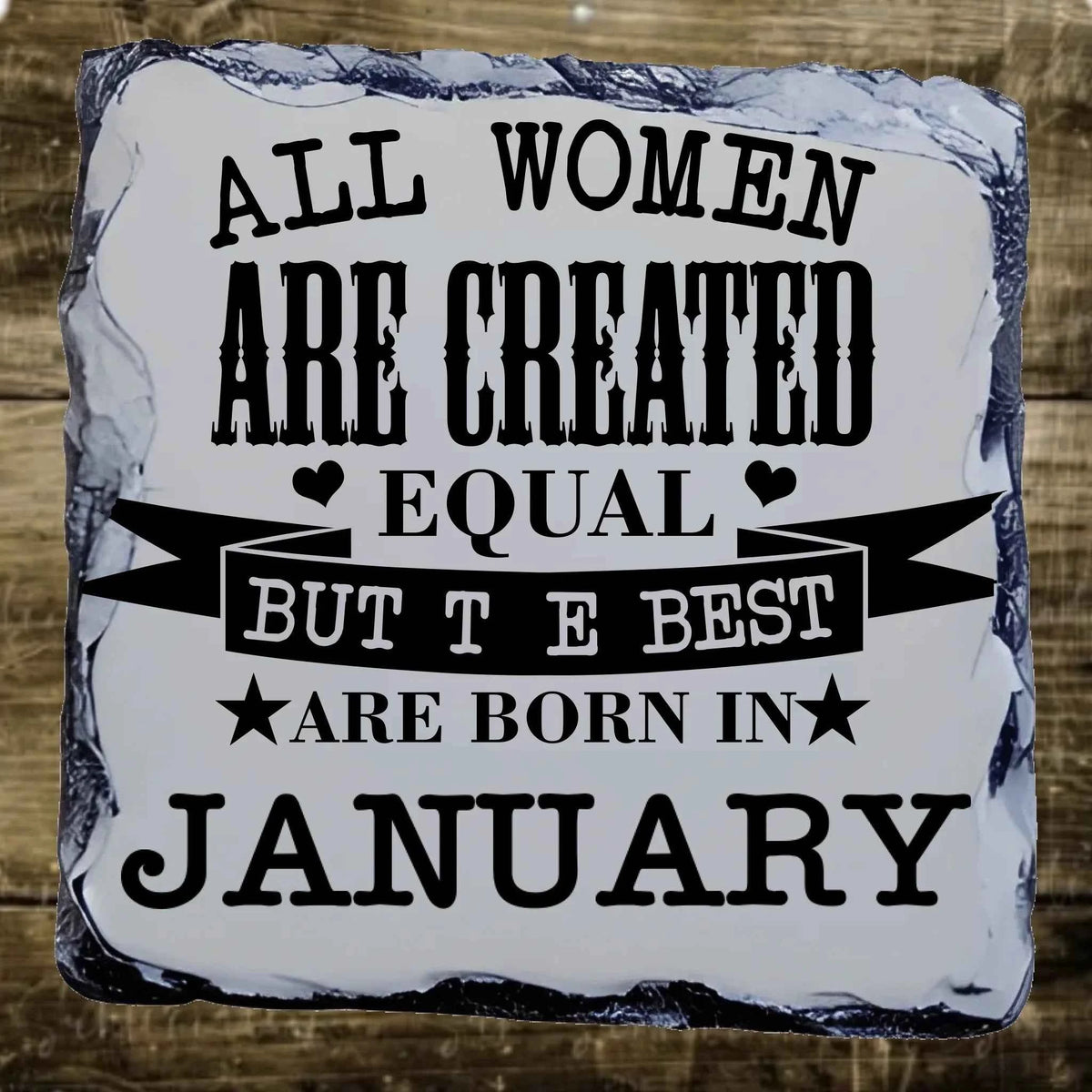 All Women are created equal - Slate Coaster by Fou Tees