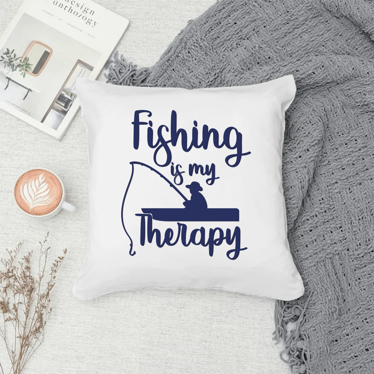 Fishing Is My Therapy cushion - Fishing Is My Therapy - Cushion