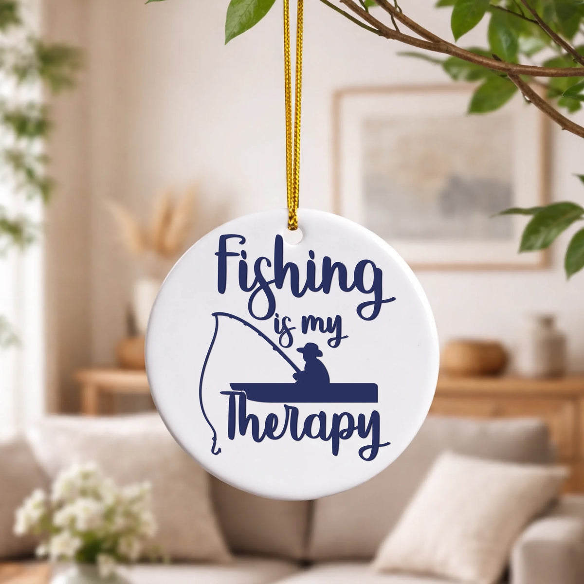 Fishing Is My Therapy ceramic decoration - Fishing Is My Therapy - Ceramic Decoration