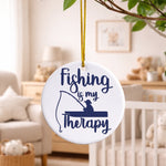 Fishing Is My Therapy ceramic decoration - Fishing Is My Therapy - Ceramic Decoration