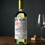 25 Year Anniversary Wine Label – High-Quality Decorative Stickers by Fou Tees