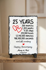 25 Year Anniversary Slate – Timeless Natural Stone Keepsake from Fou Tees Ireland