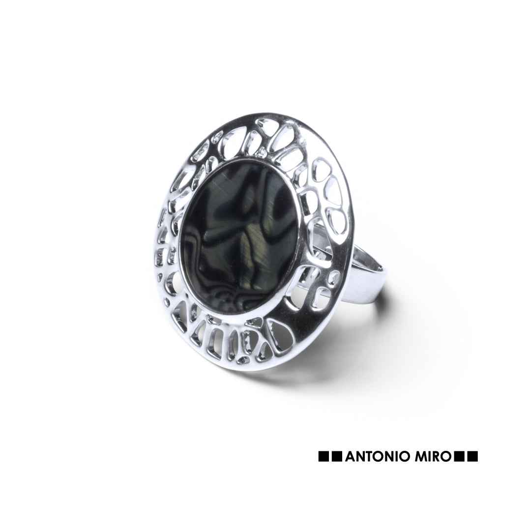 Helant Adjustable Ring by Antonio Miró – Stylish Metal and Resin Inlay Accessory