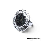 Helant Adjustable Ring by Antonio Miró – Stylish Metal and Resin Inlay Accessory