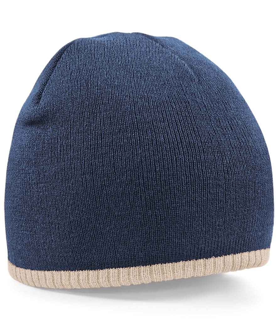 Beechfield Two Tone Pull-On Beanie – Stylish and Warm Headwear Navy/Stone ONE
