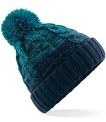 Beechfield Ombré Pom Pom Beanie – Warm and Stylish Headwear Teal/French Navy ONE